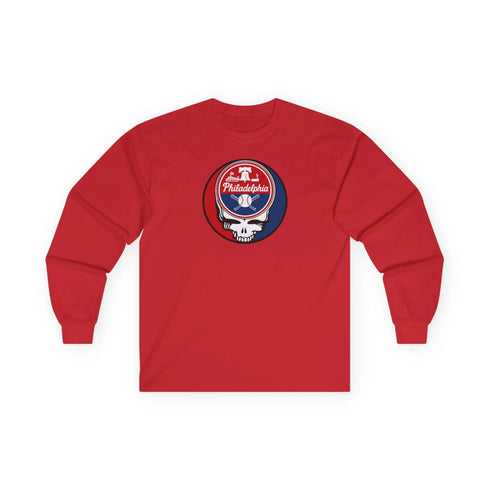 Grateful Dead - Philadelphia Phillies Stealie Grateful Dead Long Sleeve Tee - MLB - StealieShop